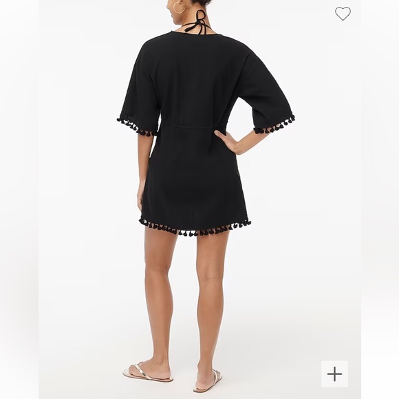 NWT J.Crew Tie-Front Coverup Black XXS BD881 - Picture 4 of 4